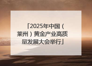 2025年中国（莱州）黄金产业高质量发展大会举行